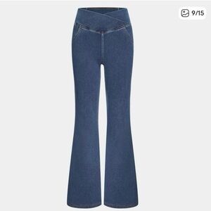 HALARA Women's Flare Jeans - Blue